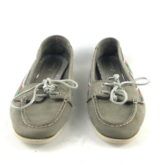 Sperry Audrey Gray Boat Shoe Satin Trim Grey Sz 9 - Picture 4 of 8